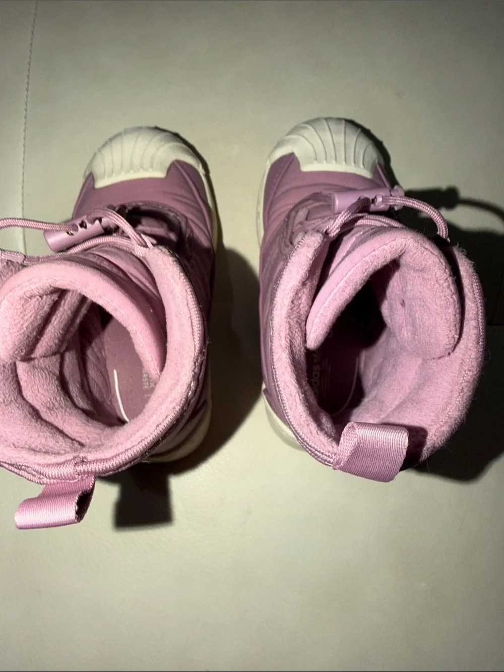 adidas Kids Pink Shell-Toe Winter Boots